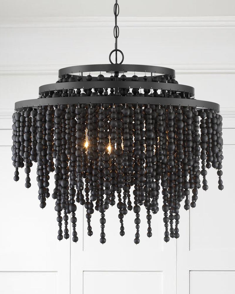 Crystorama POP-A5076-MK Six Light Chandelier, Matte Black