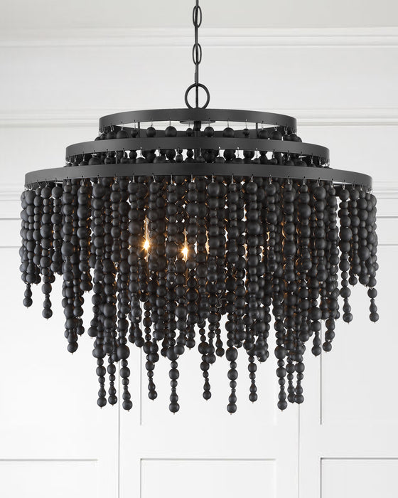 Crystorama POP-A5076-MK Six Light Chandelier, Matte Black