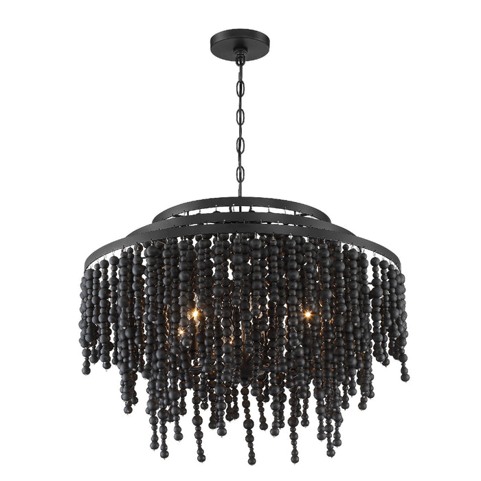 Crystorama POP-A5076-MK Six Light Chandelier, Matte Black