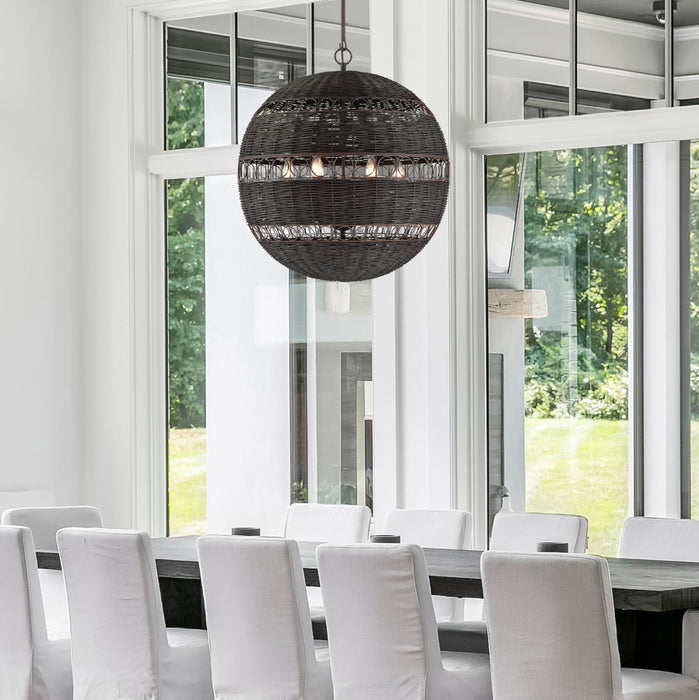 Crystorama REM-A5036-FB Six Light Chandelier, Forged Bronze
