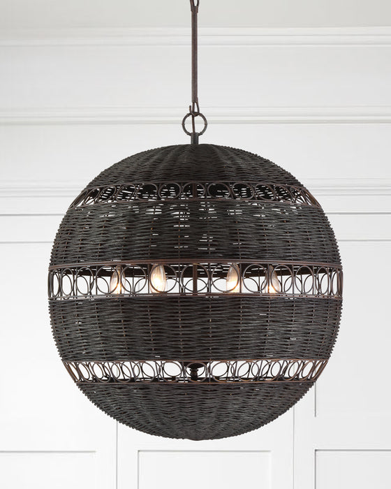 Crystorama REM-A5036-FB Six Light Chandelier, Forged Bronze