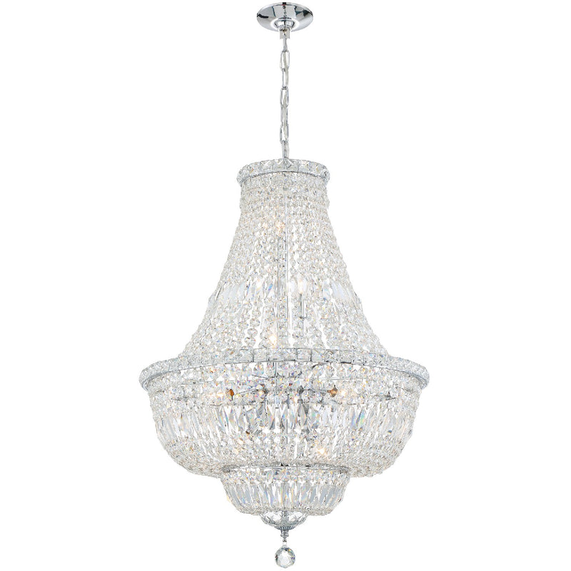 Crystorama ROS-A1009-CH-CL-MWP Nine Light Chandelier, Polished Chrome