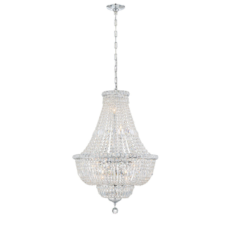 Crystorama ROS-A1009-CH-CL-MWP Nine Light Chandelier, Polished Chrome