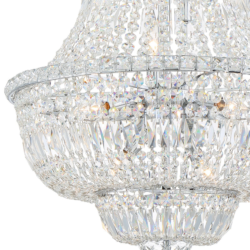 Crystorama ROS-A1009-CH-CL-MWP Nine Light Chandelier, Polished Chrome