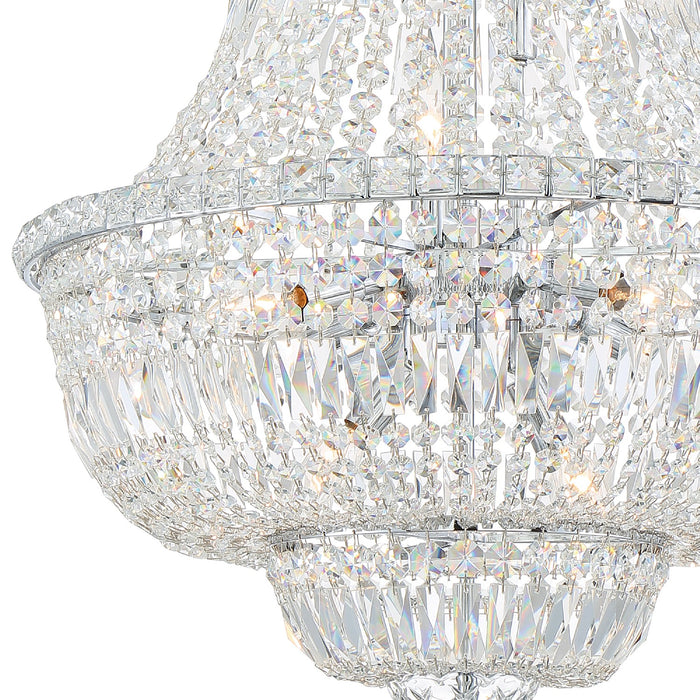 Crystorama ROS-A1009-CH-CL-MWP Nine Light Chandelier, Polished Chrome