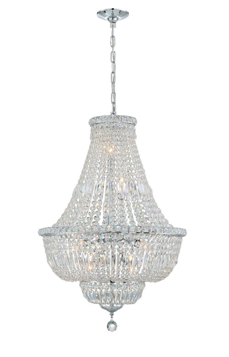 Crystorama ROS-A1009-CH-CL-MWP Nine Light Chandelier, Polished Chrome