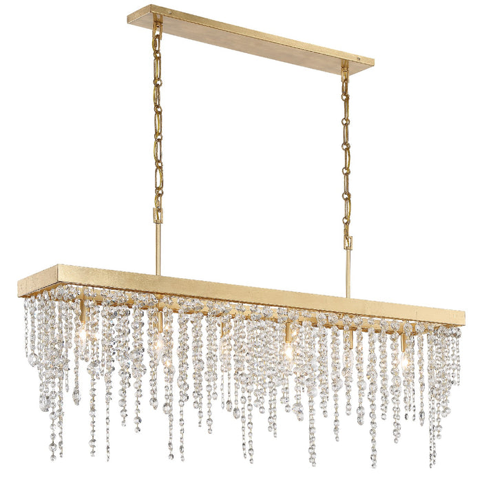 Crystorama WIN-617-GA-CL-MWP Six Light Chandelier, Antique Gold