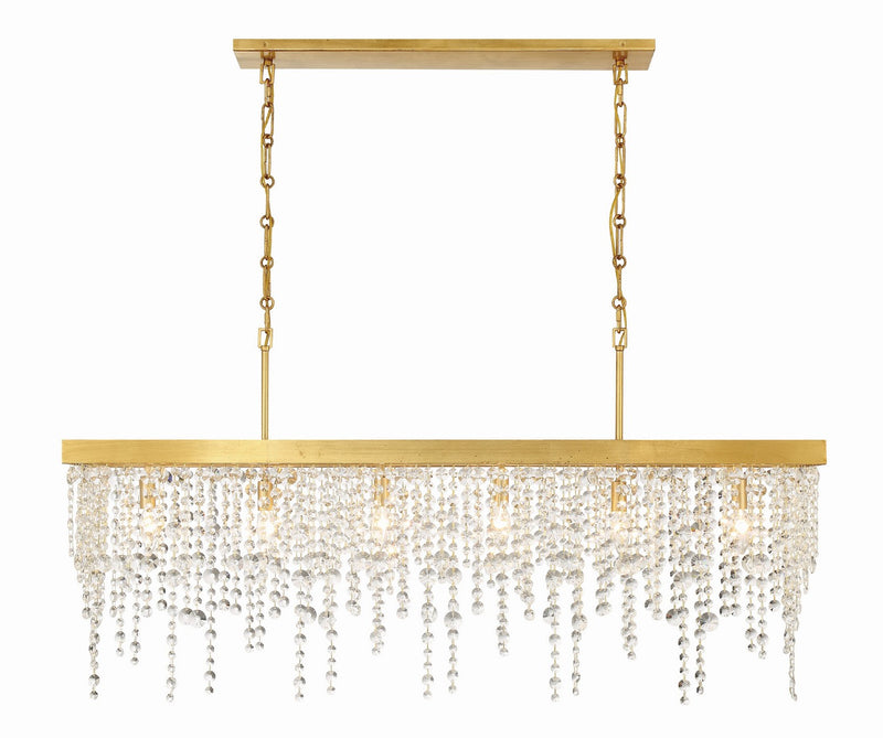 Crystorama WIN-617-GA-CL-MWP Six Light Chandelier, Antique Gold