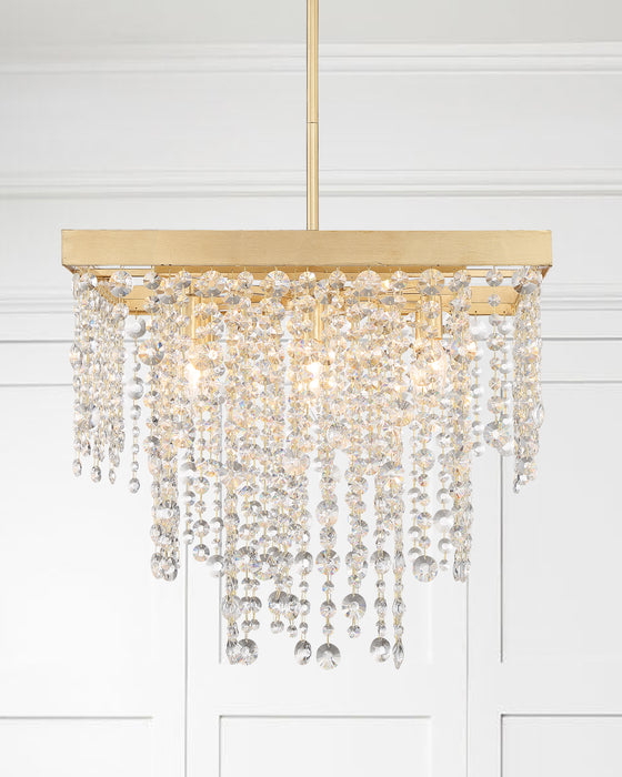 Crystorama WIN-618-GA-CL-MWP Eight Light Chandelier, Antique Gold
