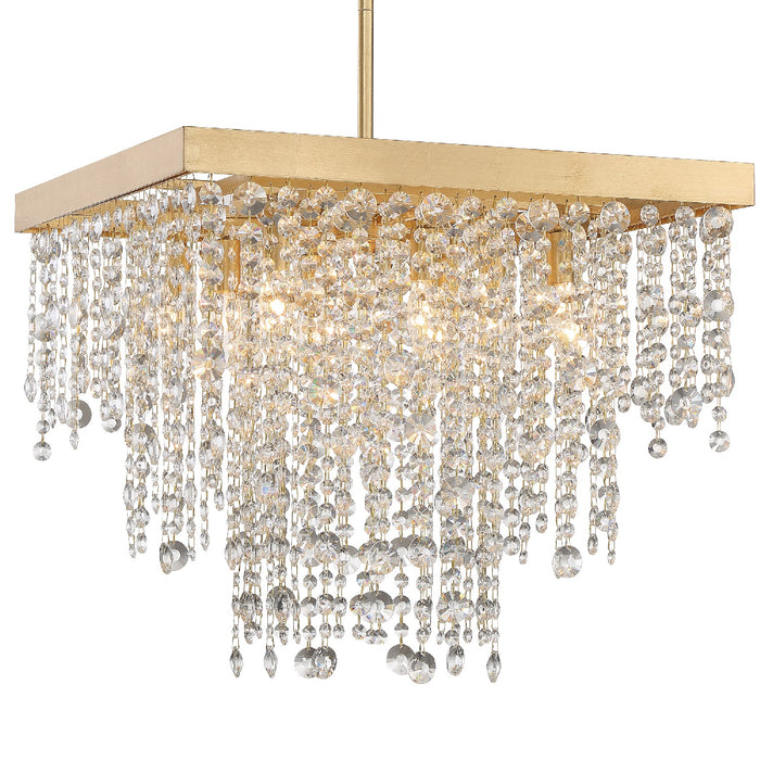 Crystorama WIN-618-GA-CL-MWP Eight Light Chandelier, Antique Gold