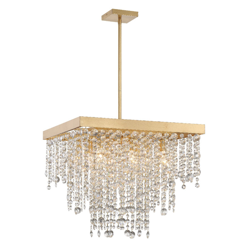 Crystorama WIN-618-GA-CL-MWP Eight Light Chandelier, Antique Gold