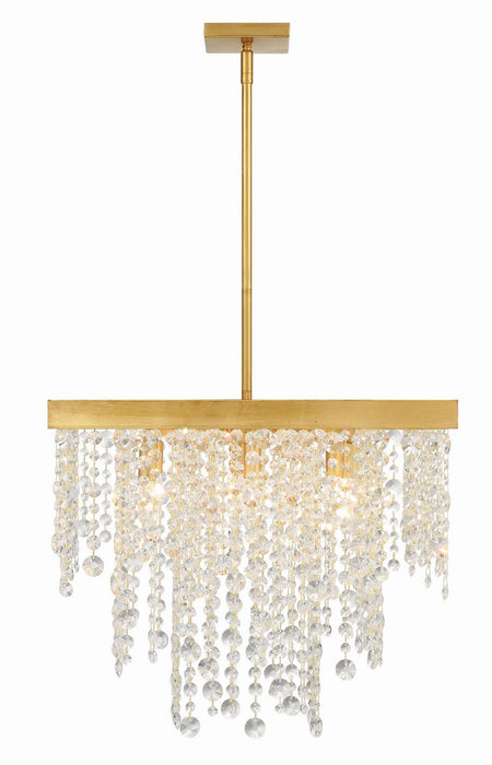 Crystorama WIN-618-GA-CL-MWP Eight Light Chandelier, Antique Gold