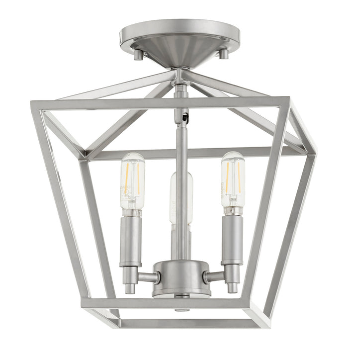 Quorum 304-10-64 Three Light Ceiling Mount, Classic Nickel