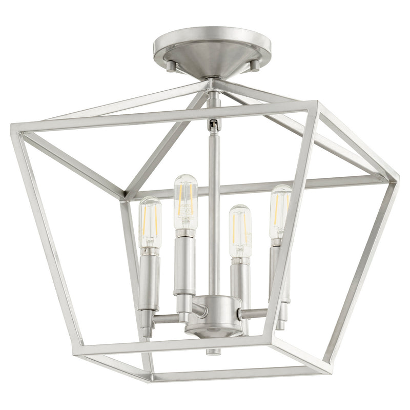 Quorum 304-13-64 Four Light Ceiling Mount, Classic Nickel