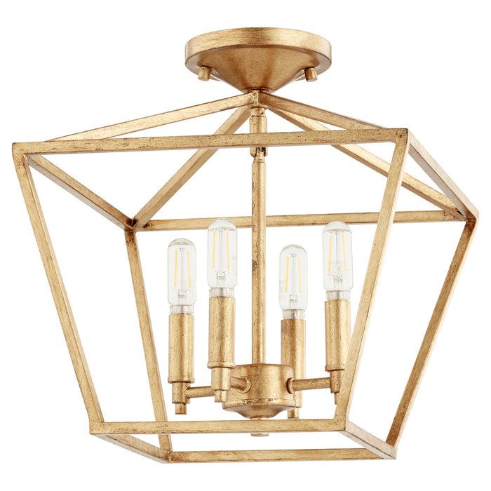 Quorum 304-13-74 Four Light Dual Mount, Gold Leaf