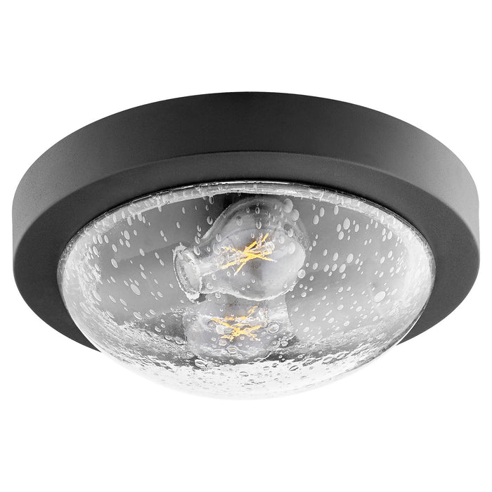 Quorum 3502-11-69 Two Light Ceiling Mount, Textured Black w/ Clear/Seeded