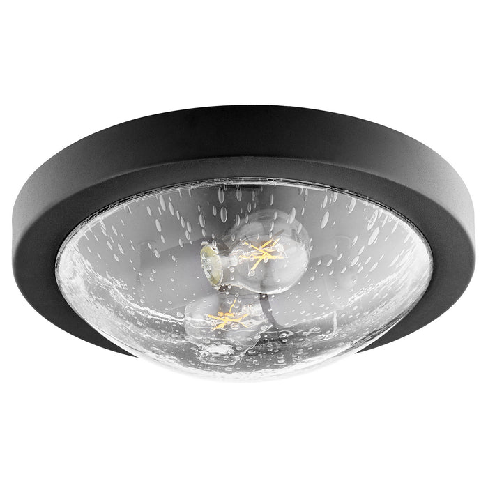 Quorum 3502-13-69 Two Light Ceiling Mount, Textured Black w/ Clear/Seeded