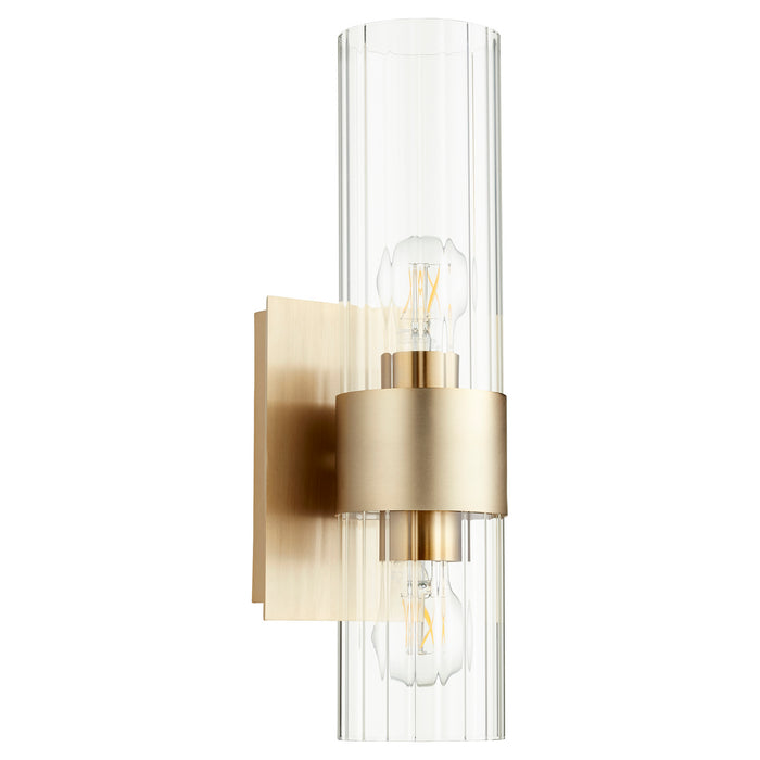 Quorum 5826-2-80 Two Light Wall Mount, Aged Brass