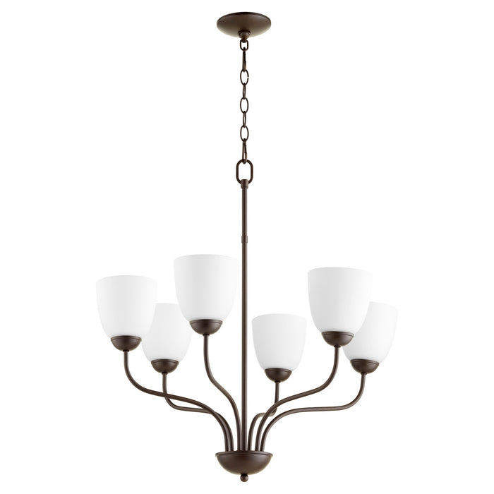 Quorum 6041-6-86 Six Light Chandelier, Oiled Bronze