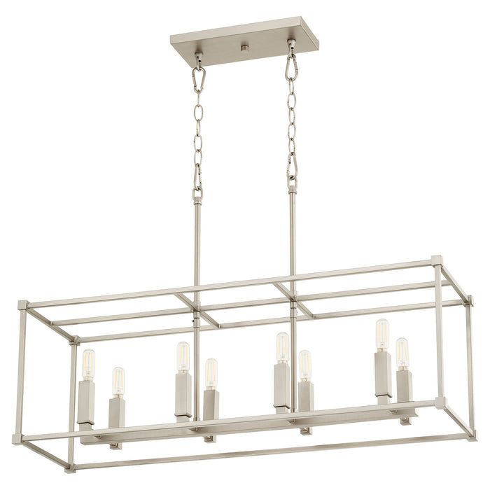 Quorum 656-8-65 Eight Light Pendant, Satin Nickel