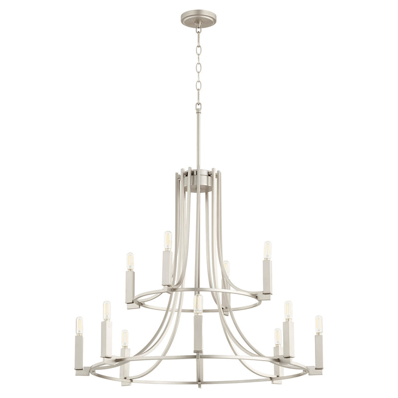 Quorum 696-12-65 12 Light Chandelier, Satin Nickel
