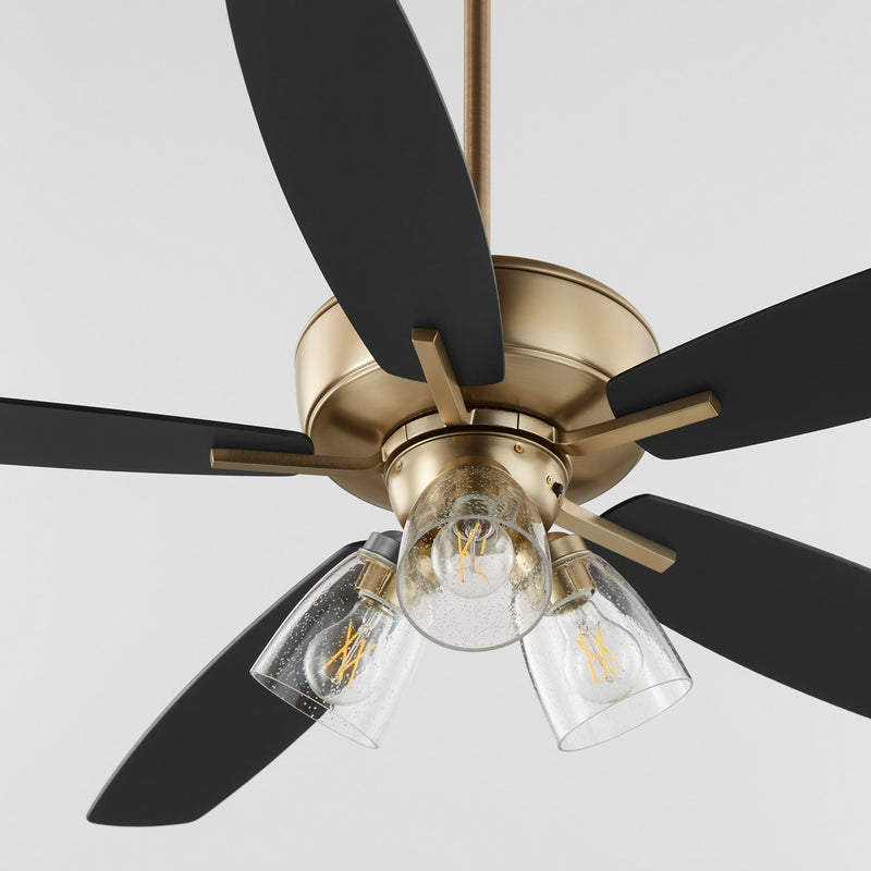 Quorum 7052-380 52" Ceiling Fan, Aged Brass