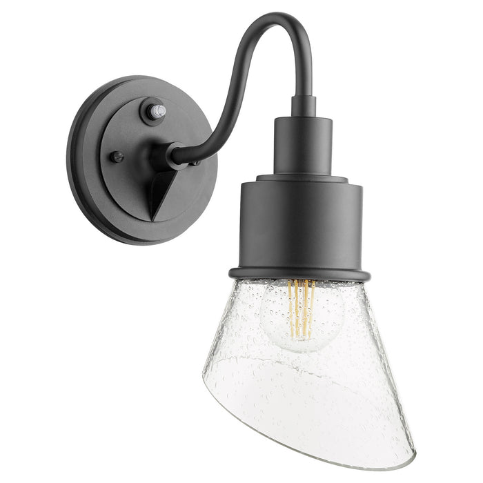 Quorum 732-69 One Light Wall Mount, Textured Black w/ Clear/Seeded