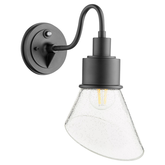 Quorum 733-69 One Light Wall Mount, Textured Black w/ Clear/Seeded