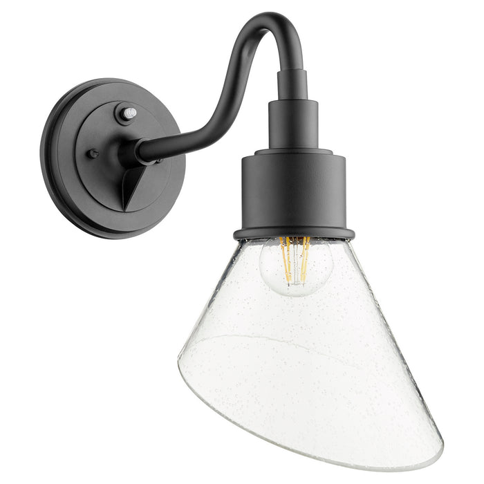 Quorum 734-69 One Light Wall Mount, Textured Black w/ Clear/Seeded