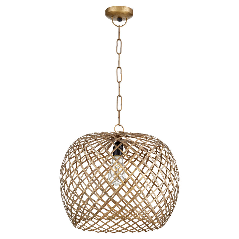 Quorum 81-75 One Light Pendant, Artisan Brass