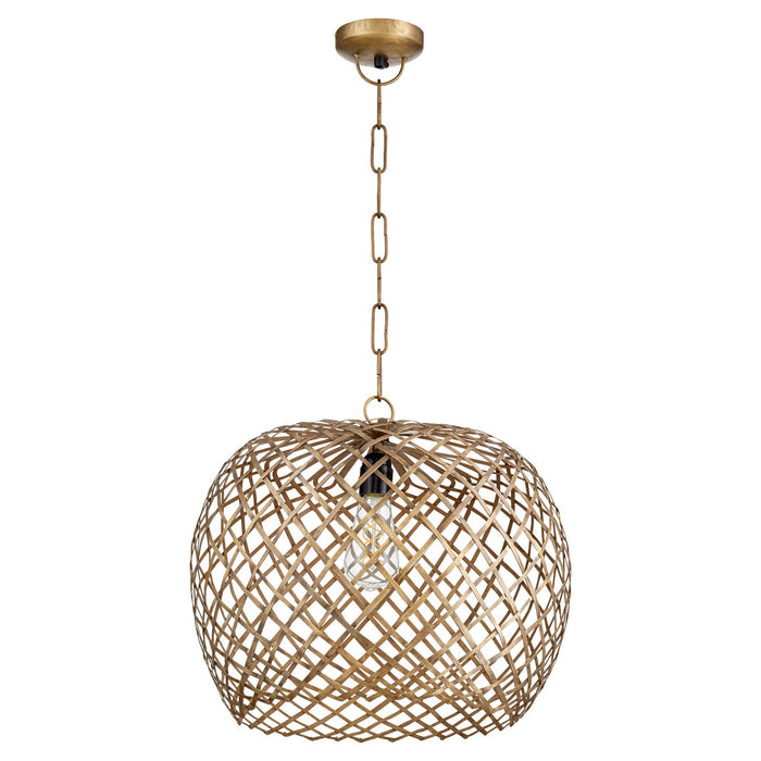 Quorum 81-75 One Light Pendant, Artisan Brass