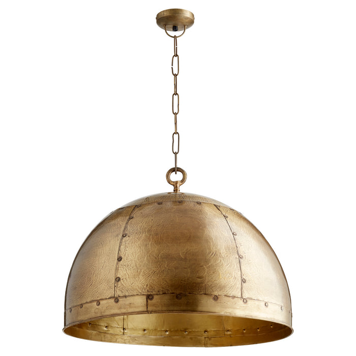 Quorum 85-75 One Light Pendant, Artisan Brass