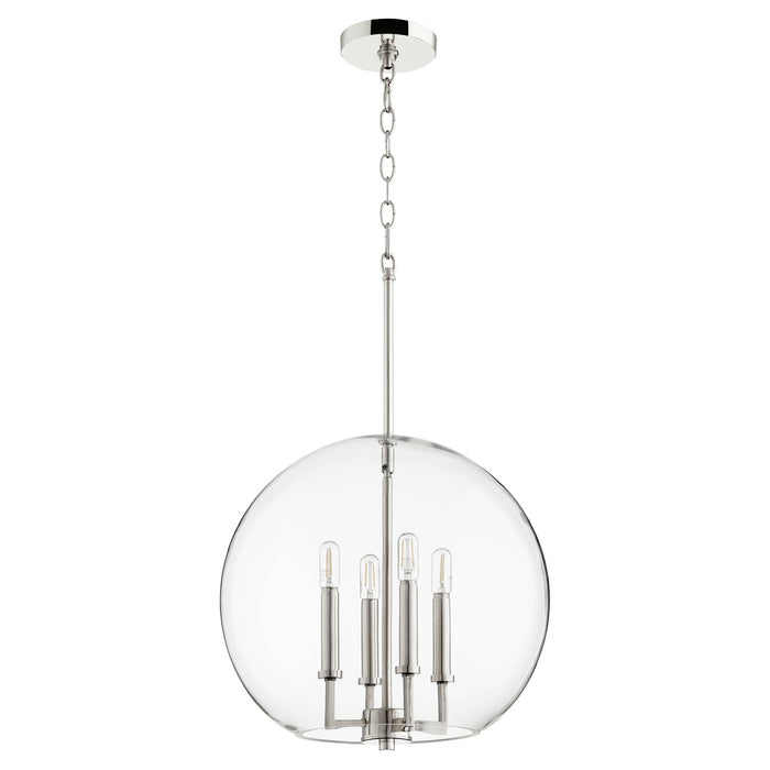 Quorum 873-4-62 Four Light Pendant, Polished Nickel