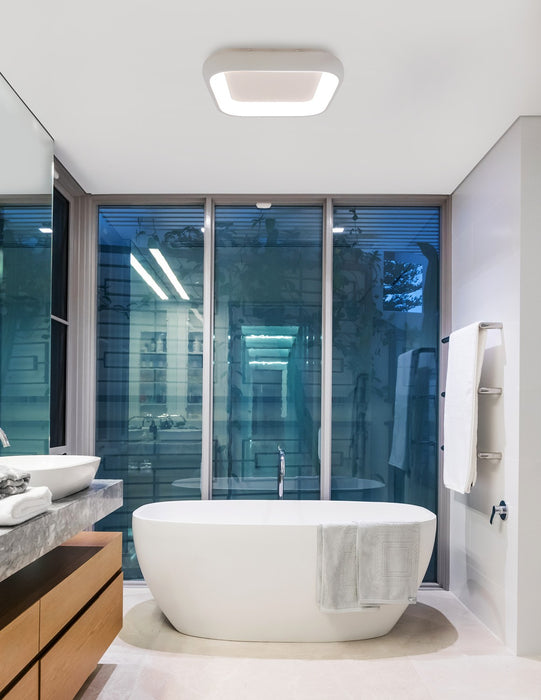 Justice Designs ACR-4071-OPAL-WHTE LED Flush-Mount, Matte White