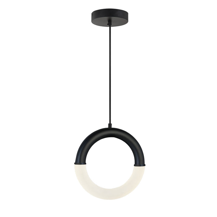 Justice Designs ACR-4203-FRST-MBLK LED Pendant, Matte Black