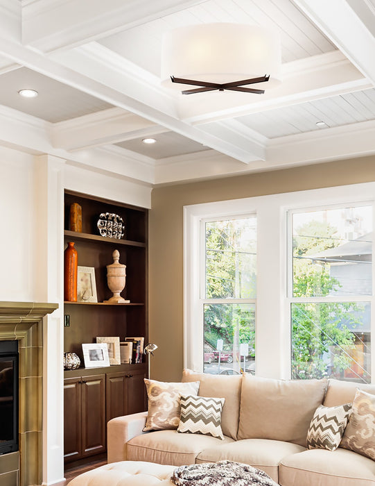 Justice Designs ACR-9523-OPAL-DBRZ Three Light Flush-Mount, Dark Bronze