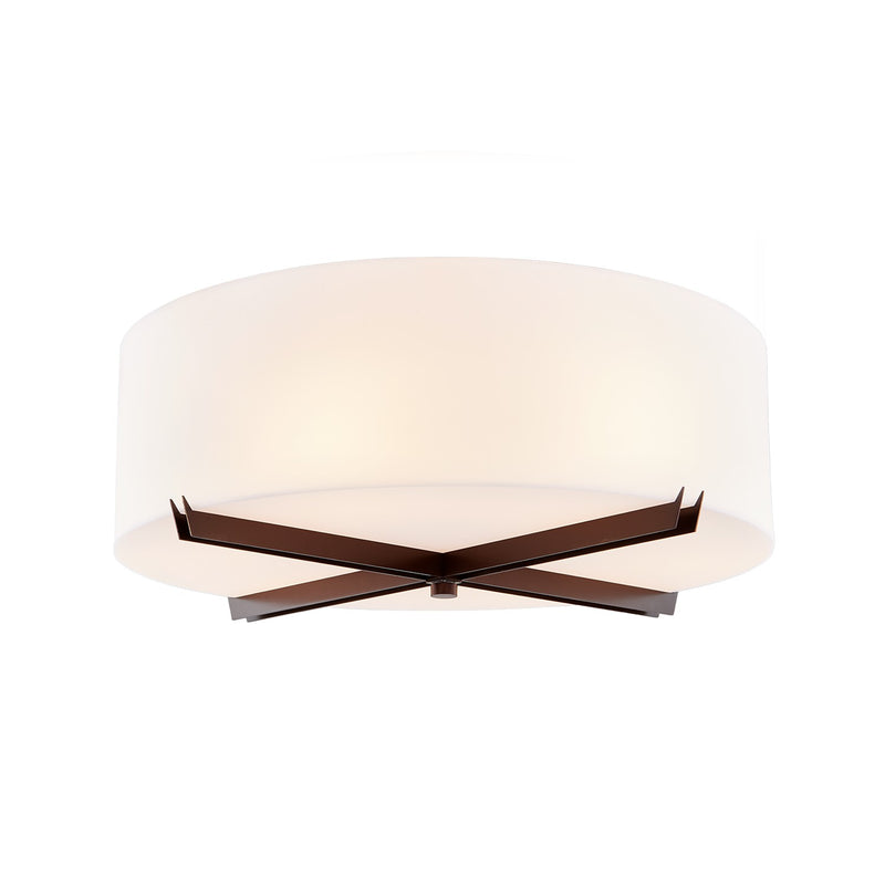 Justice Designs ACR-9523-OPAL-DBRZ Three Light Flush-Mount, Dark Bronze