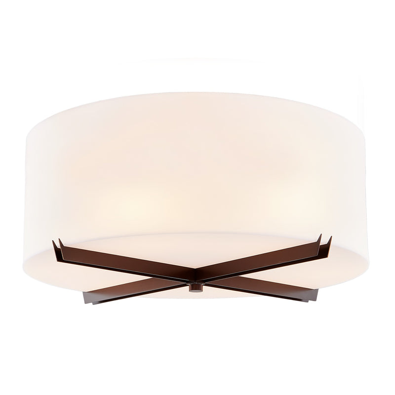 Justice Designs ACR-9526-OPAL-DBRZ Six Light Flush-Mount, Dark Bronze