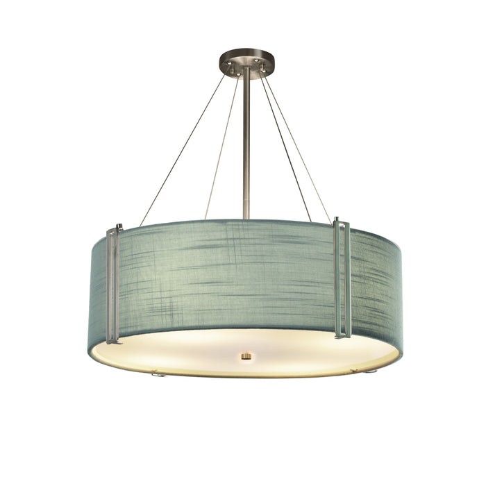 Justice Designs FAB-9517-GRAY-NCKL Eight Light Pendant, Brushed Nickel
