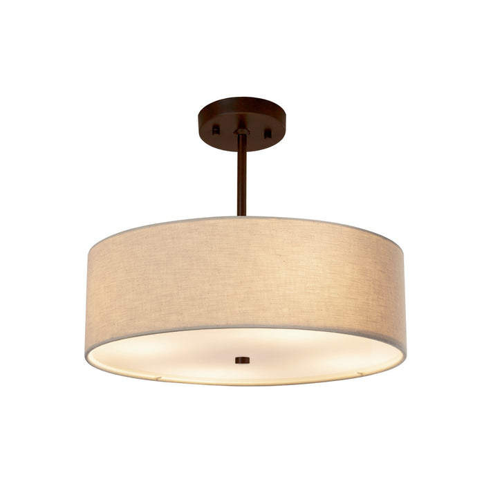 Justice Designs FAB-9591-CREM-DBRZ Three Light Pendant, Dark Bronze