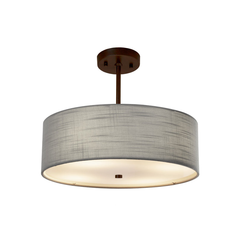 Justice Designs FAB-9591-GRAY-DBRZ Three Light Pendant, Dark Bronze