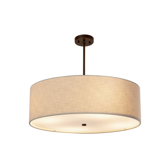 Justice Designs FAB-9592-CREM-DBRZ Six Light Pendant, Dark Bronze
