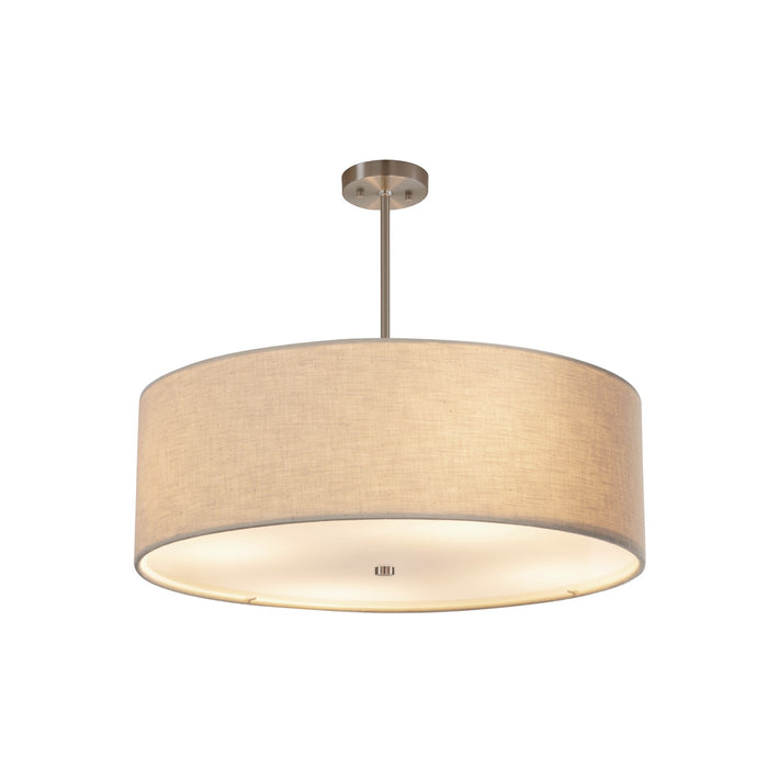 Justice Designs FAB-9592-CREM-NCKL Six Light Pendant, Brushed Nickel