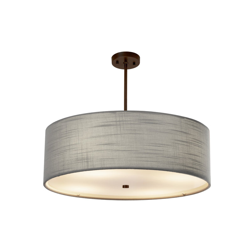Justice Designs FAB-9592-GRAY-DBRZ Six Light Pendant, Dark Bronze