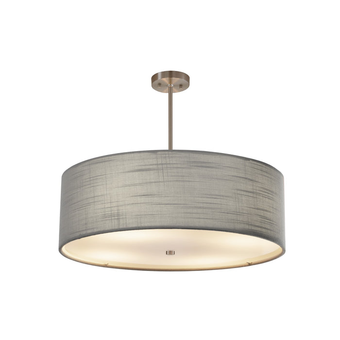 Justice Designs FAB-9592-GRAY-NCKL Six Light Pendant, Brushed Nickel