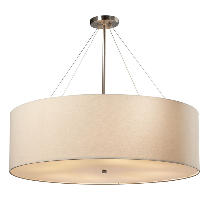 Justice Designs FAB-9594-CREM-NCKL Eight Light Pendant, Brushed Nickel