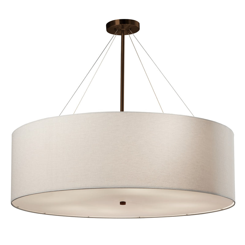 Justice Designs FAB-9594-WHTE-DBRZ Eight Light Pendant, Dark Bronze