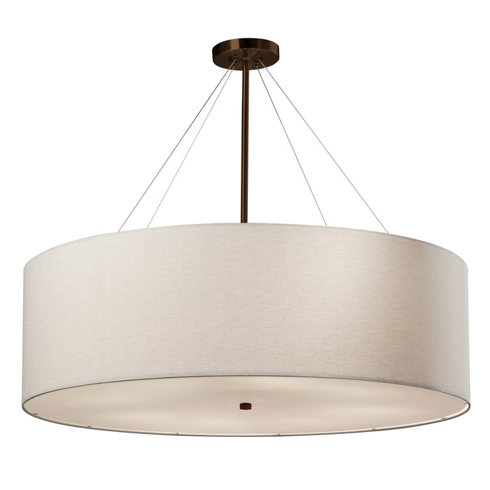 Justice Designs FAB-9594-WHTE-DBRZ Eight Light Pendant, Dark Bronze