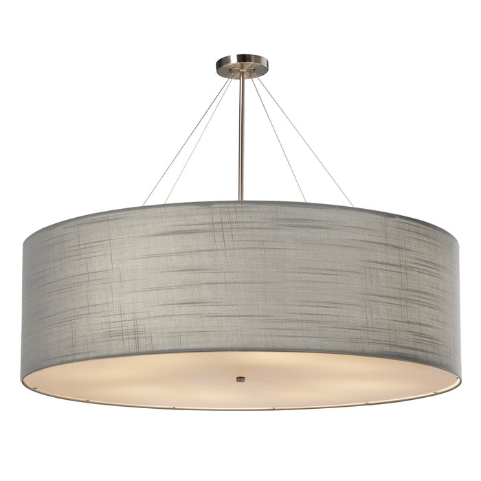 Justice Designs FAB-9597-GRAY-NCKL Eight Light Pendant, Brushed Nickel