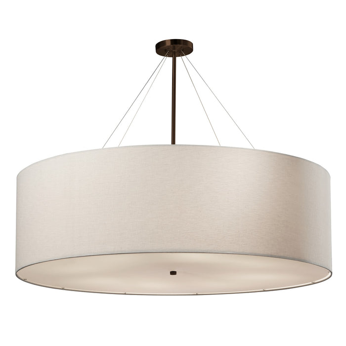 Justice Designs FAB-9597-WHTE-DBRZ Eight Light Pendant, Dark Bronze